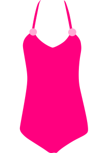 a pink swimsuit